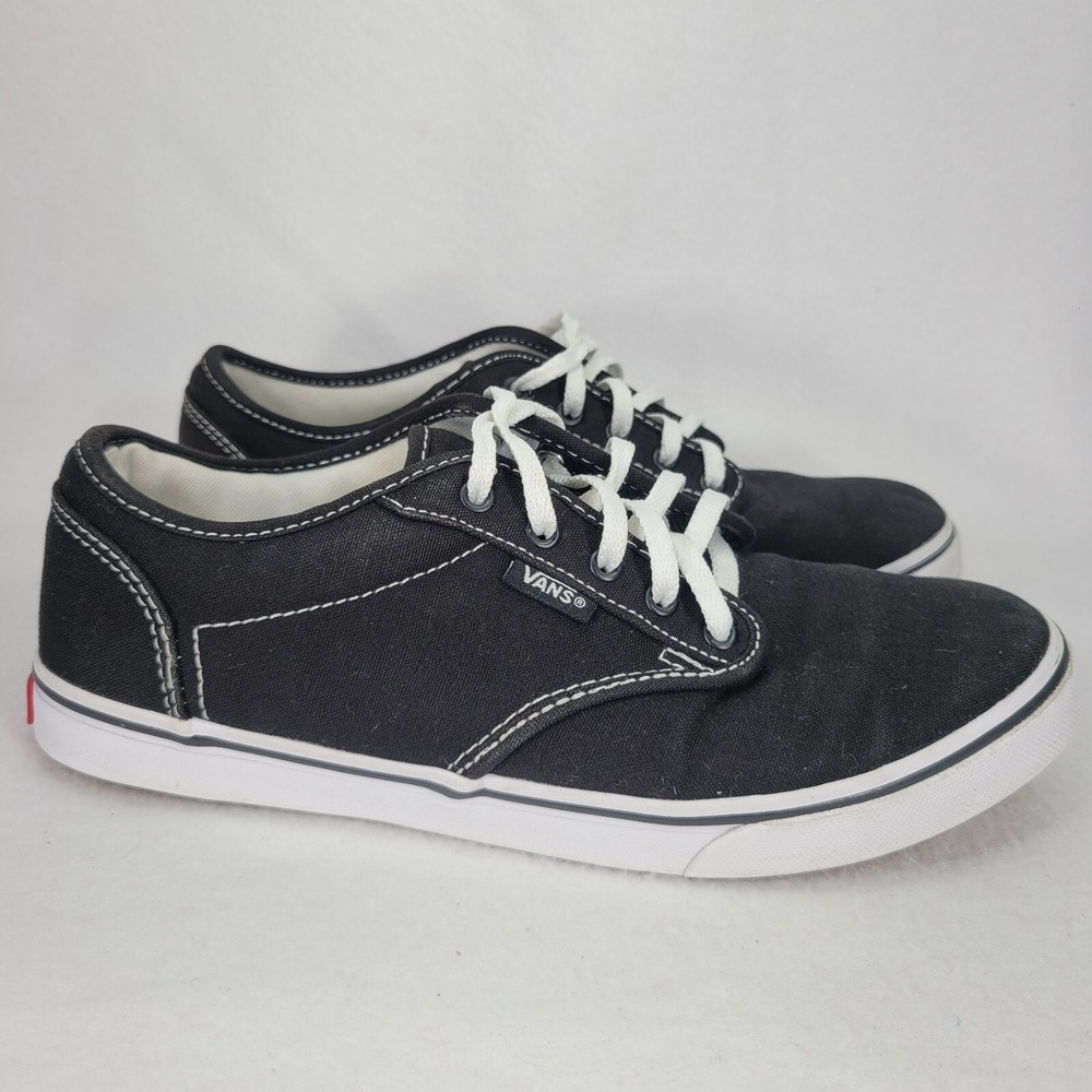 Vans Shoes Womens 6.5 Black White Low Top Lace Up Skate Sneakers Canvas Classic - Picture 2 of 9
